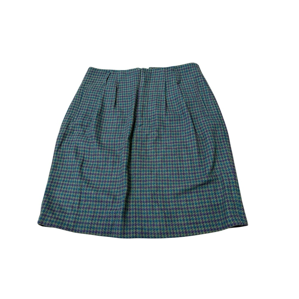 Vintage Gap Skirt Womens 13/14 Blue Green Plaid Wool Blend Y2K
